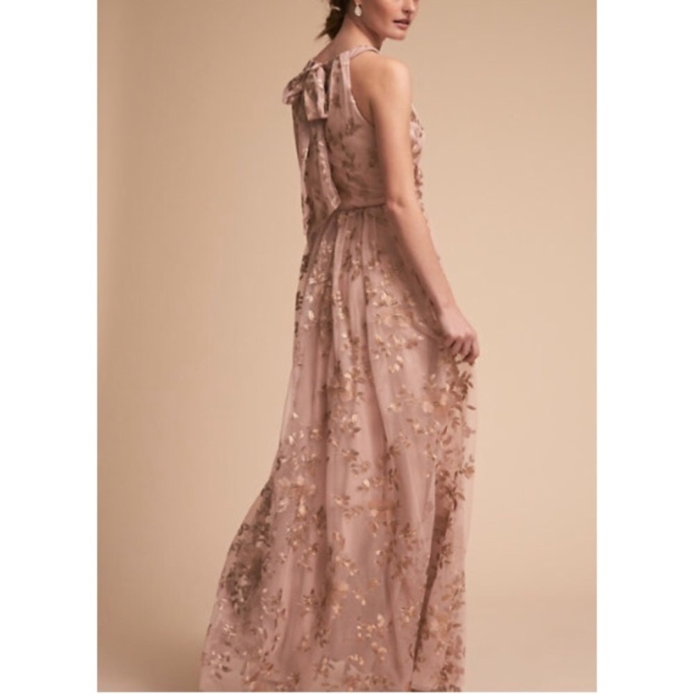 Blush and gold BHLDN Antonia dress, size 6